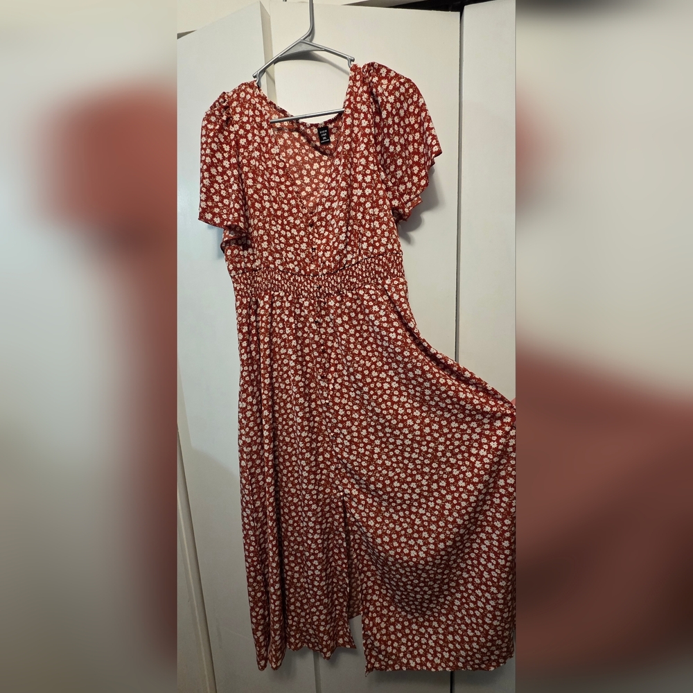 SHEIN Red Floral Dress